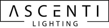 A black and white logo of a lighting company.