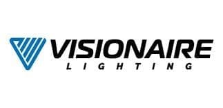 A black and white logo of a lighting company.