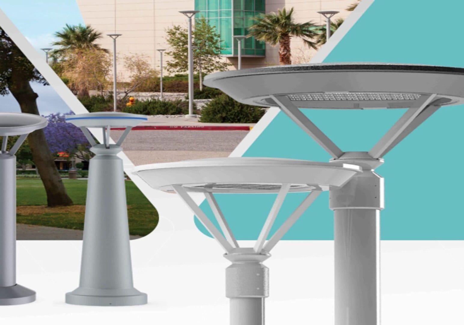 A group of three lights sitting on top of each other.